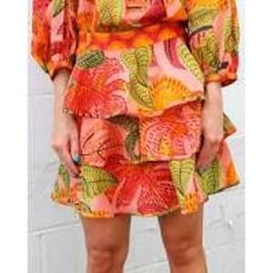 Farm Rio Summer Dream Floral Layered Lined Mini Skirt Size XS